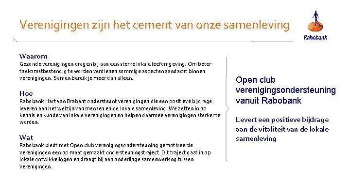 Verenigingen zijn het cement van onze samenleving Waarom Gezonde verenigingen dragen bij aan een