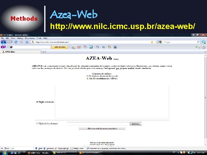 Methods Azea-Web http: //www. nilc. icmc. usp. br/azea-web/ 
