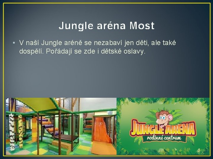 Jungle aréna Most • V naší Jungle aréně se nezabaví jen děti, ale také