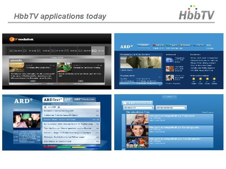 Hbb. TV applications today 