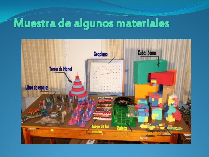 Muestra de algunos materiales 