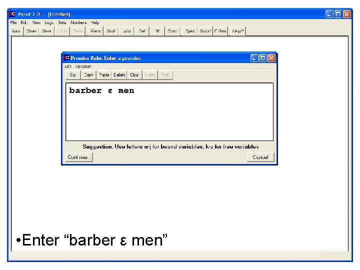 barber ε men • Enter “barber ε men” 