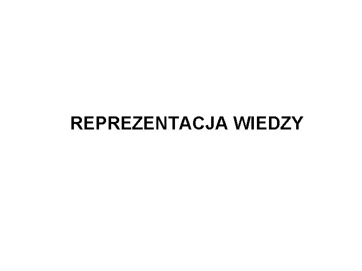 REPREZENTACJA WIEDZY 