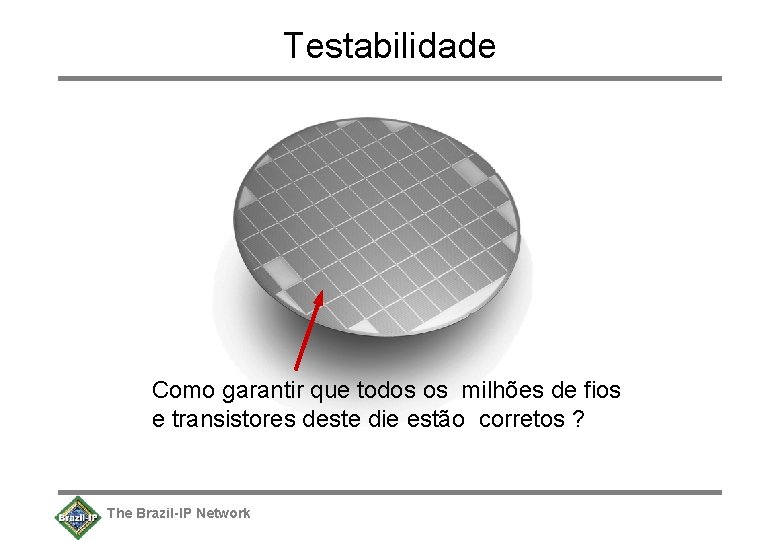 Testabilidade Como garantir que todos os milhões de fios e transistores deste die estão