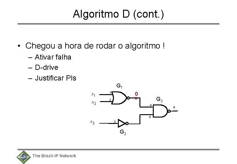 Algoritmo D (cont. ) • Chegou a hora de rodar o algoritmo ! –