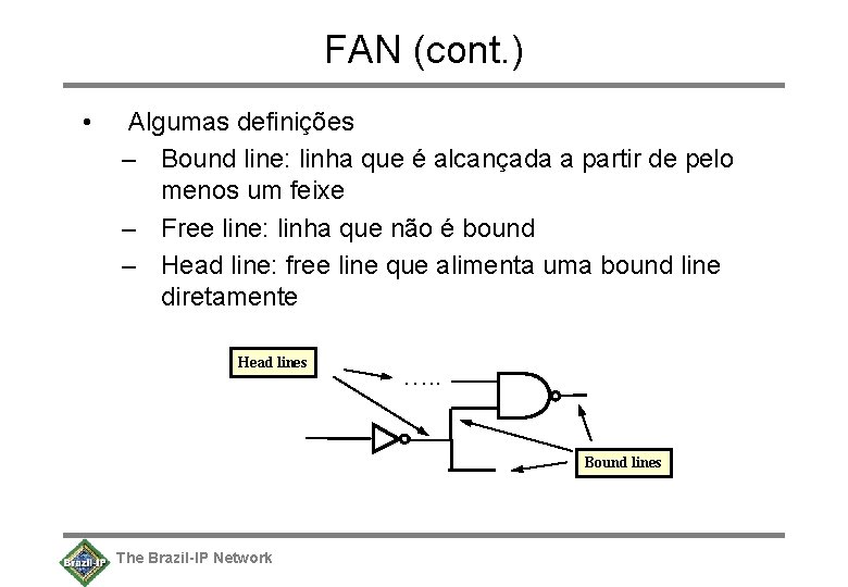 FAN (cont. ) • Algumas definições – Bound line: linha que é alcançada a