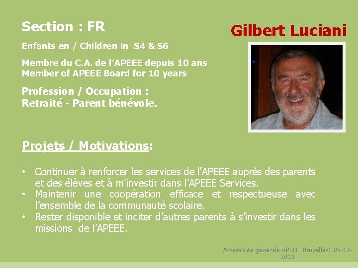 Section : FR Gilbert Luciani Enfants en / Children in S 4 & S