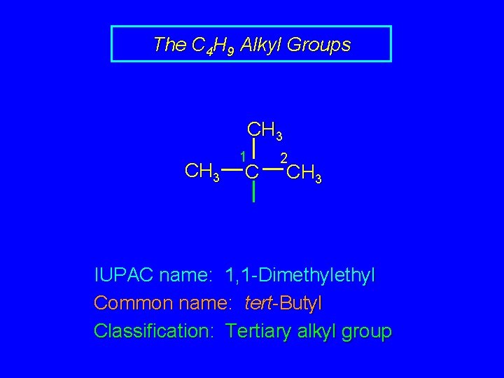 The C 4 H 9 Alkyl Groups CH 3 1 C 2 CH 3