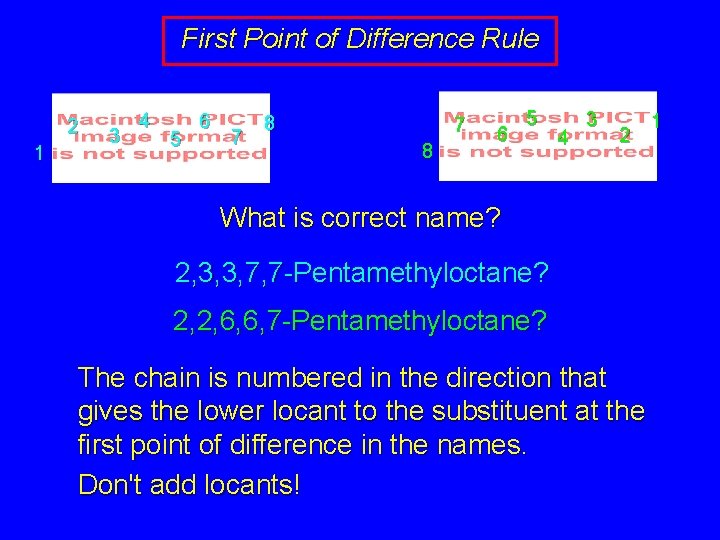 First Point of Difference Rule 2 1 3 4 5 6 7 8 6