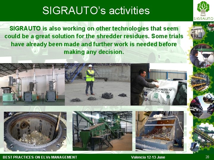 SIGRAUTO’s activities SIGRAUTO is also working on other technologies that seem could be a