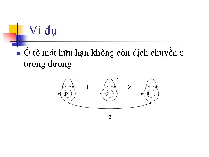 Ví dụ n Ô tô mát hữu hạn không còn dịch chuyển tương đương: