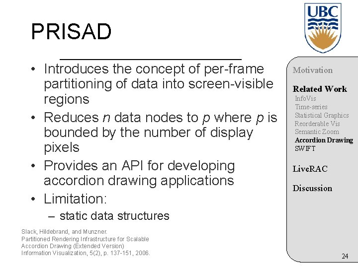 PRISAD • Introduces the concept of per-frame partitioning of data into screen-visible regions •