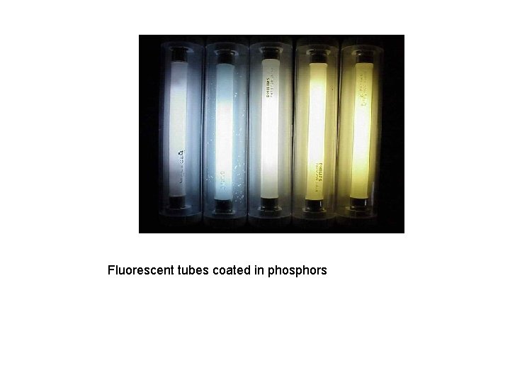 Fluorescent tubes coated in phosphors 