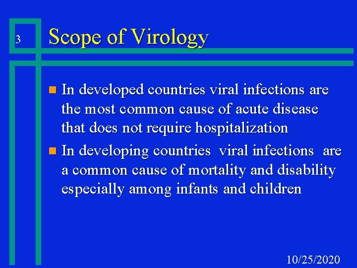 3 Scope of Virology In developed countries viral infections are the most common cause