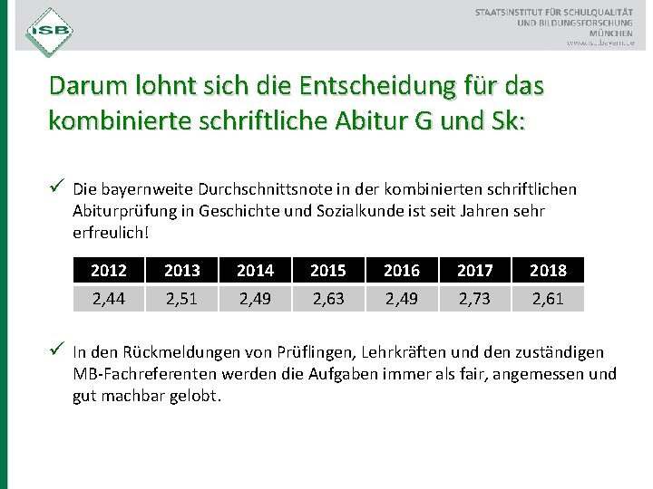 Darum lohnt sich die Entscheidung für das kombinierte schriftliche Abitur G und Sk: ü