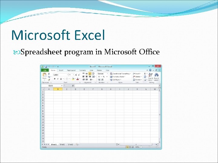 Microsoft Excel Spreadsheet program in Microsoft Office 