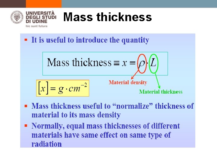 Mass thickness 