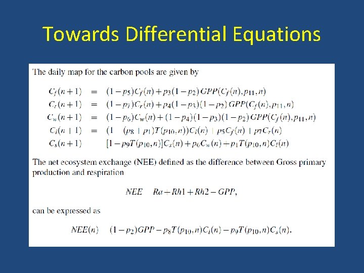 Towards Differential Equations 