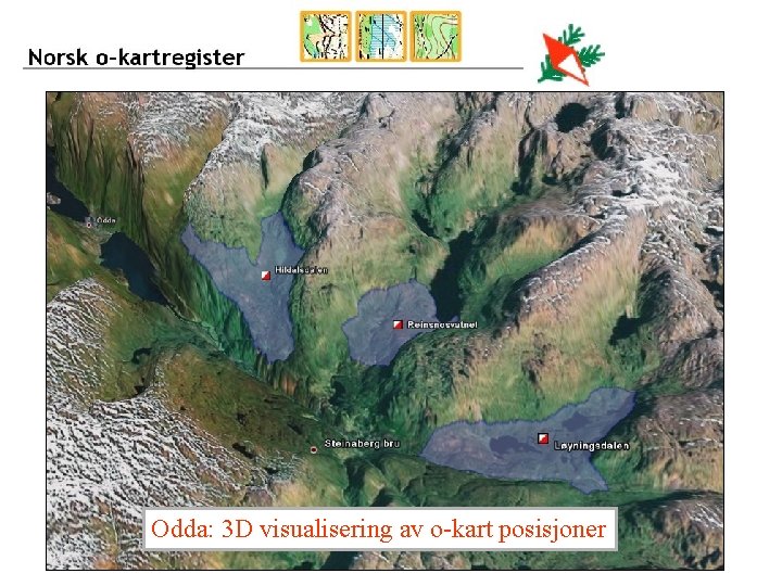Odda: 3 D visualisering av o-kart posisjoner 