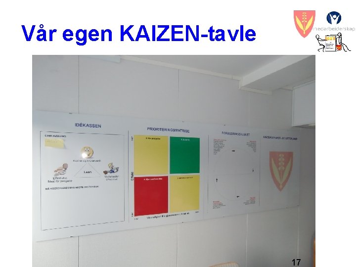 Vår egen KAIZEN-tavle 17 