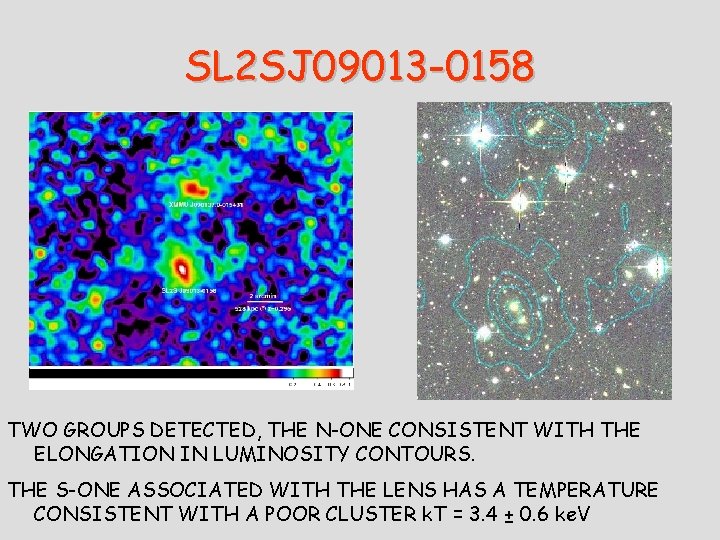 SL 2 SJ 09013 -0158 TWO GROUPS DETECTED, THE N-ONE CONSISTENT WITH THE ELONGATION