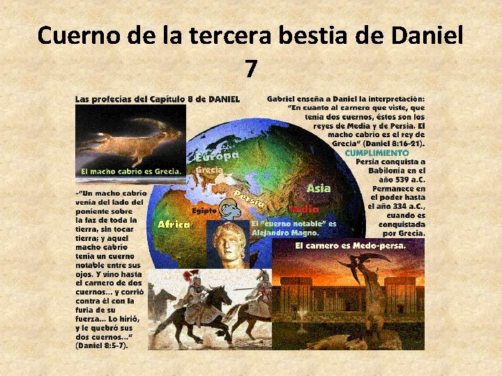 Cuerno de la tercera bestia de Daniel 7 