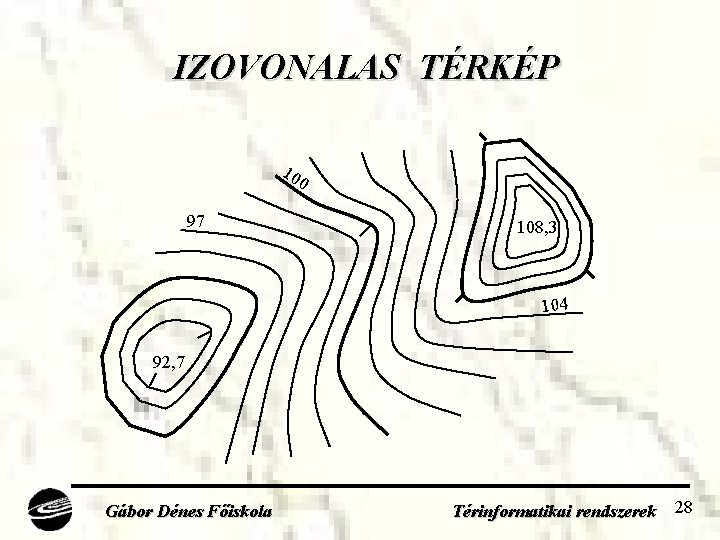 IZOVONALAS TÉRKÉP 10 0 97 108, 3 104 92, 7 Gábor Dénes Főiskola Térinformatikai
