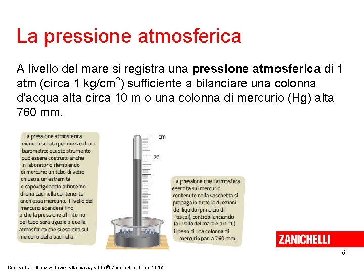 La pressione atmosferica A livello del mare si registra una pressione atmosferica di 1