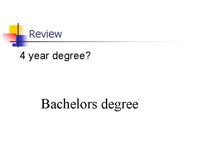 Review 4 year degree? Bachelors degree 