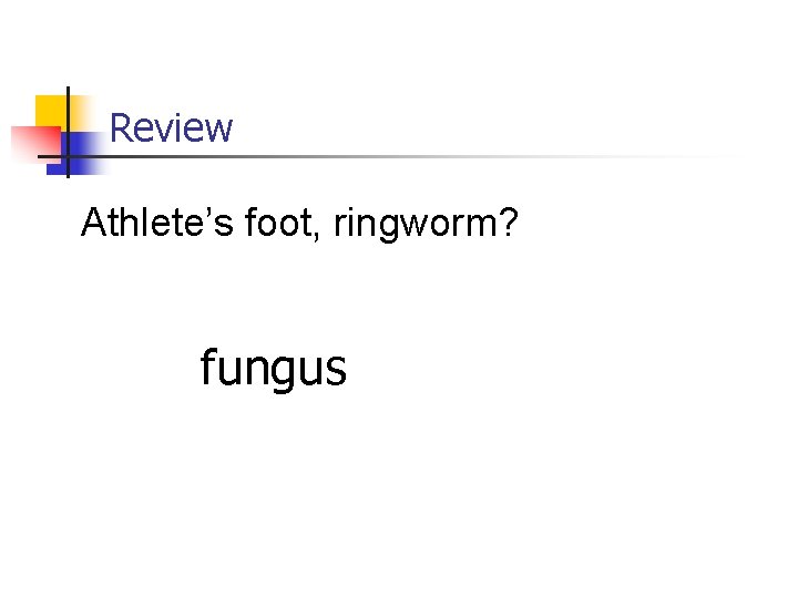 Review Athlete’s foot, ringworm? fungus 