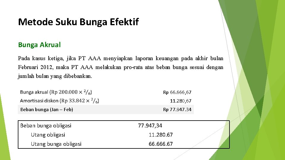 Metode Suku Bunga Efektif Bunga Akrual Pada kasus ketiga, jika PT AAA menyiapkan laporan