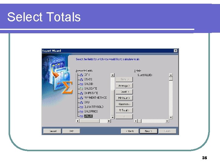 Select Totals 35 