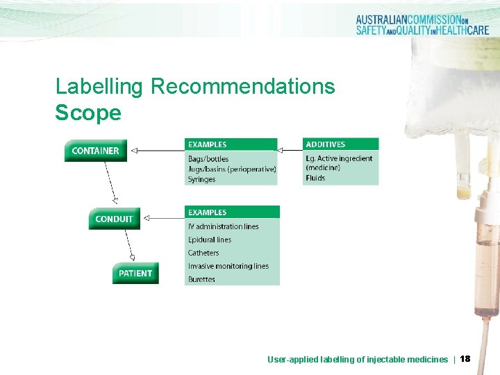 Labelling Recommendations Scope User-applied labelling of injectable medicines | 18 