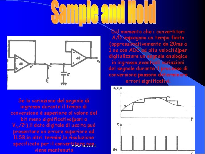 Dal momento che i convertitori A/D impiegano un tempo finito (approssimativamente da 20 ms