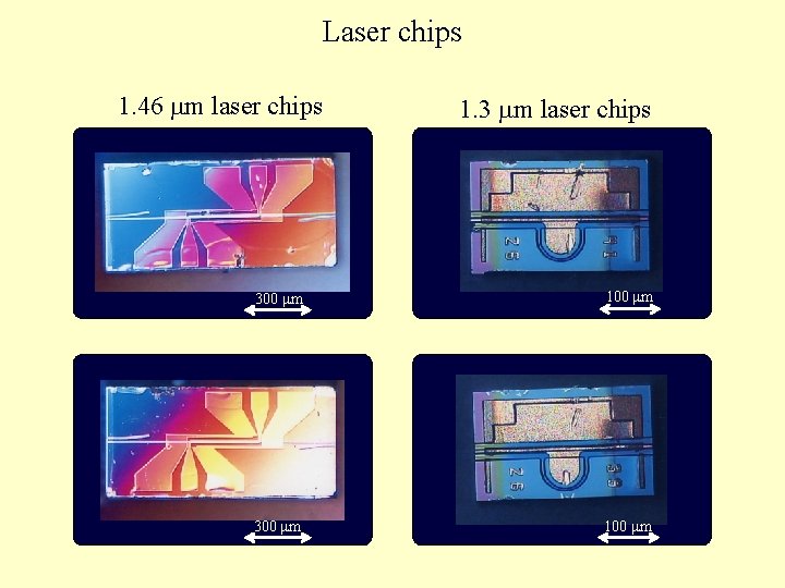 Laser chips 1. 46 mm laser chips 1. 3 mm laser chips 300 mm