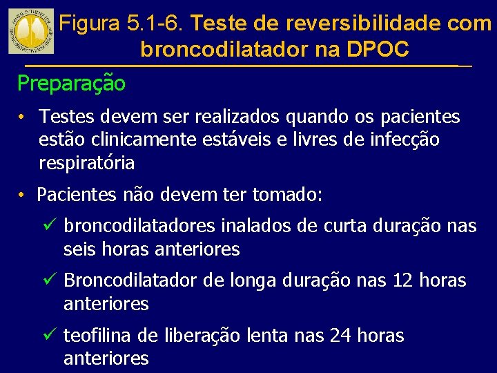 Figura 5. 1 -6. Teste de reversibilidade com broncodilatador na DPOC Preparação • Testes