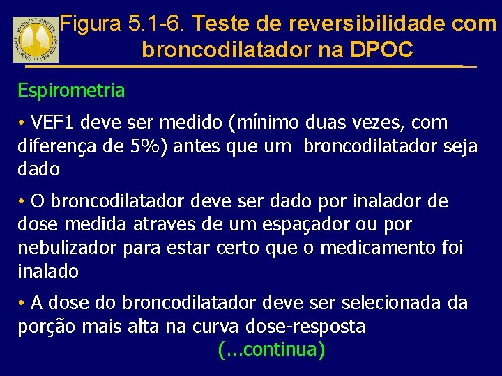 Figura 5. 1 -6. Teste de reversibilidade com broncodilatador na DPOC Espirometria • VEF