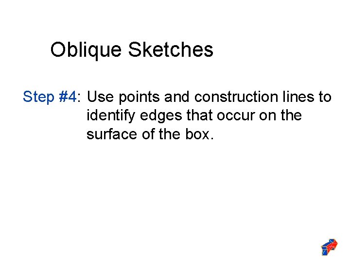 Oblique Sketches Step #4: Use points and construction lines to identify edges that occur