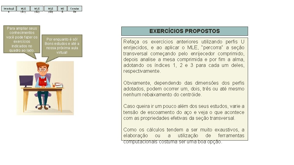 Introduçã o MLE (E 1) MLE (E 2) Para ampliar seus conhecimentos você pode