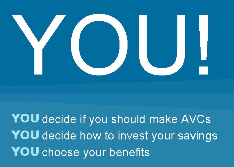 YOU! YOU decide if you should make AVCs YOU decide how to invest your