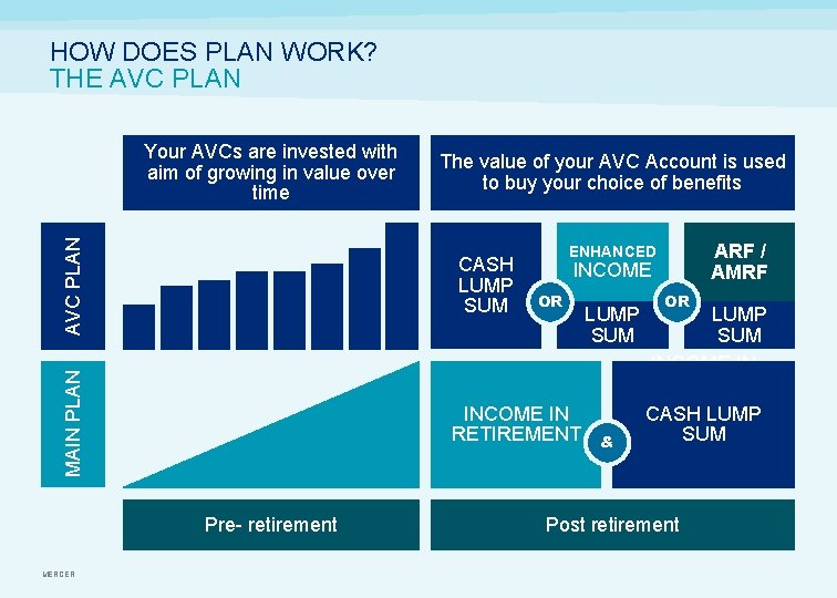 HOW DOES PLAN WORK? THE AVC PLAN Your AVCs are invested with aim of