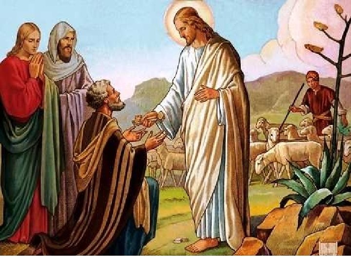 No Evangelho, Pedro faz a Profissão de Fé e recebe o Primado. ( Mt