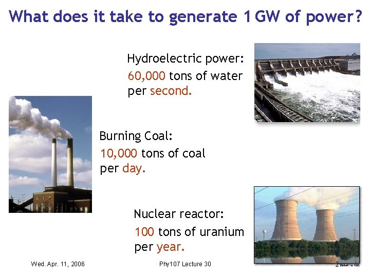 What does it take to generate 1 GW of power ? Hydroelectric power: 60,