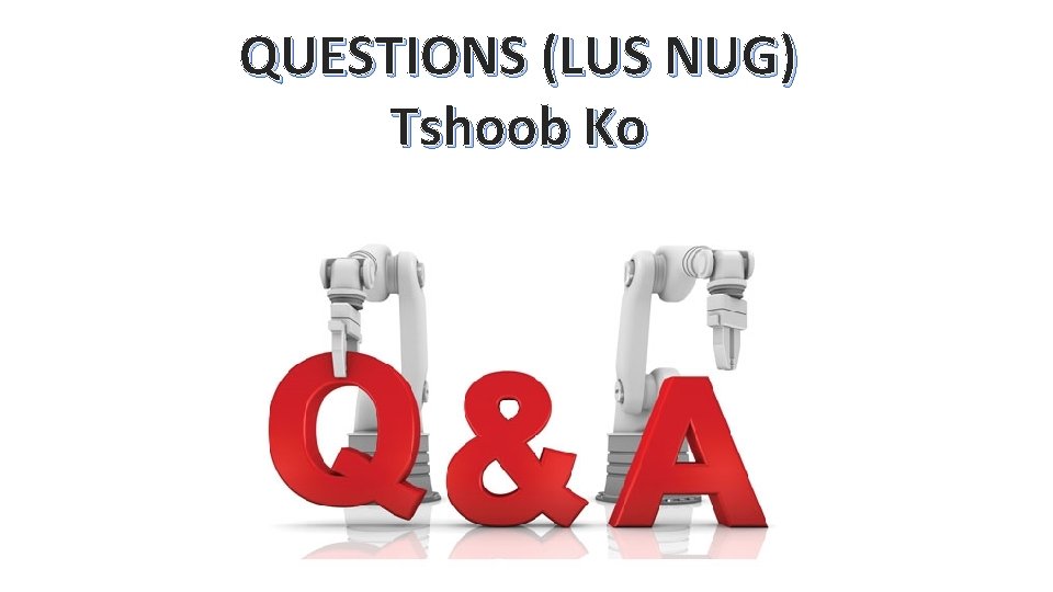 QUESTIONS (LUS NUG) Tshoob Ko 