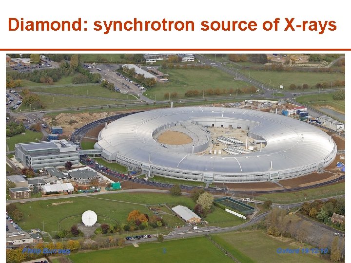 Diamond: synchrotron source of X-rays Philip Burrows 3 Oxford 19/12/10 