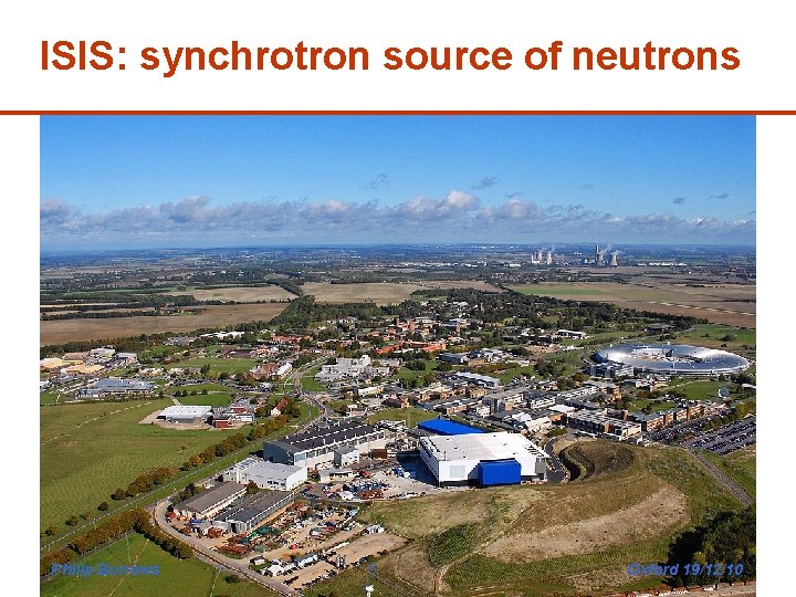 ISIS: synchrotron source of neutrons Philip Burrows 5 Oxford 19/12/10 