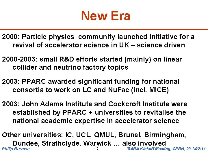 New Era 2000: Particle physics community launched initiative for a revival of accelerator science