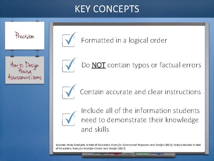 KEY CONCEPTS Formatted in a logical order Do NOT contain typos or factual errors