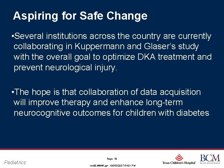 Aspiring for Safe Change • Several institutions across the country are currently collaborating in
