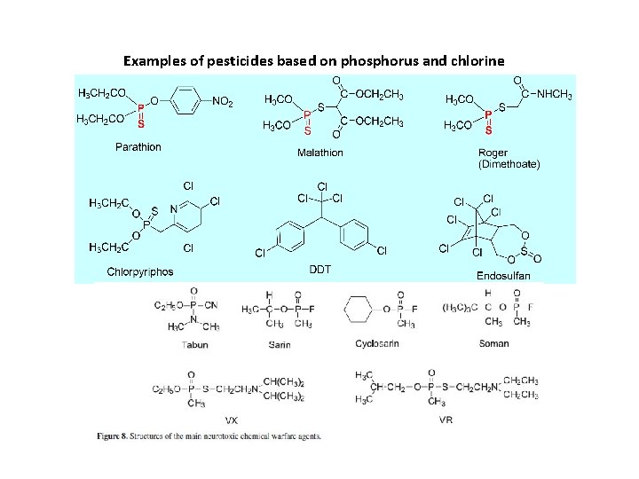 Examples of pesticides based on phosphorus and chlorine 